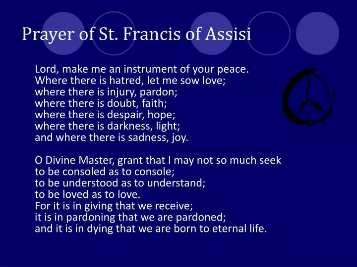 prayer of st francis of assisi