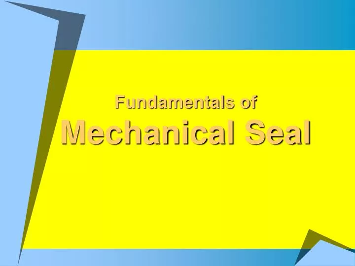 fundamentals of mechanical seal