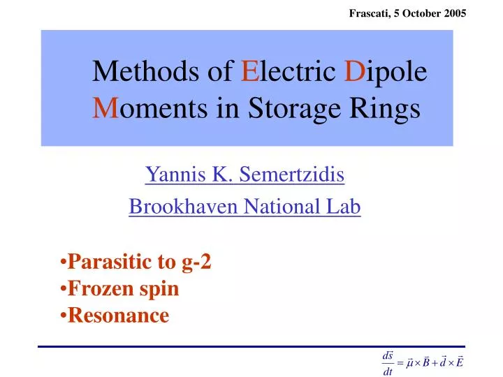 methods of e lectric d ipole m oments in storage rings