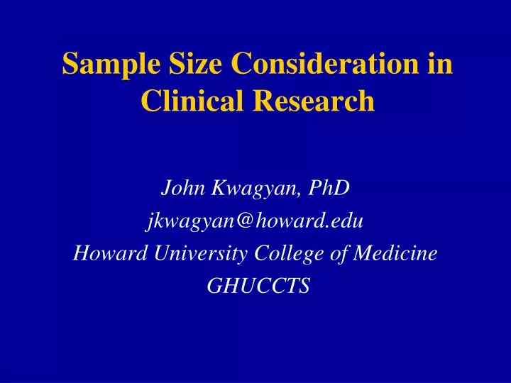 sample size consideration in clinical research