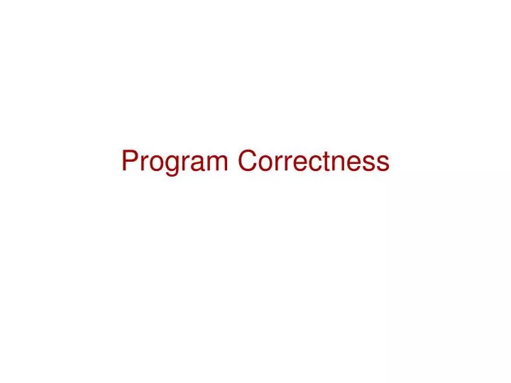 program correctness