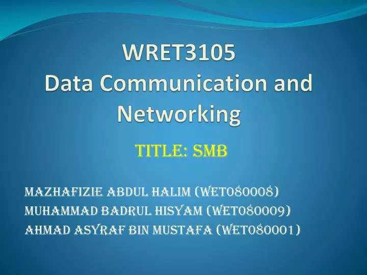 wret3105 data communication and networking