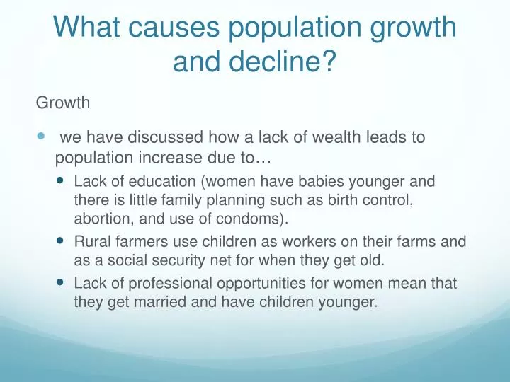 what causes population growth and decline