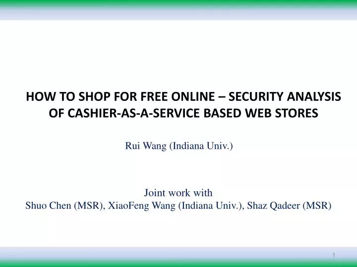 how to shop for free online security analysis of cashier as a service based web stores