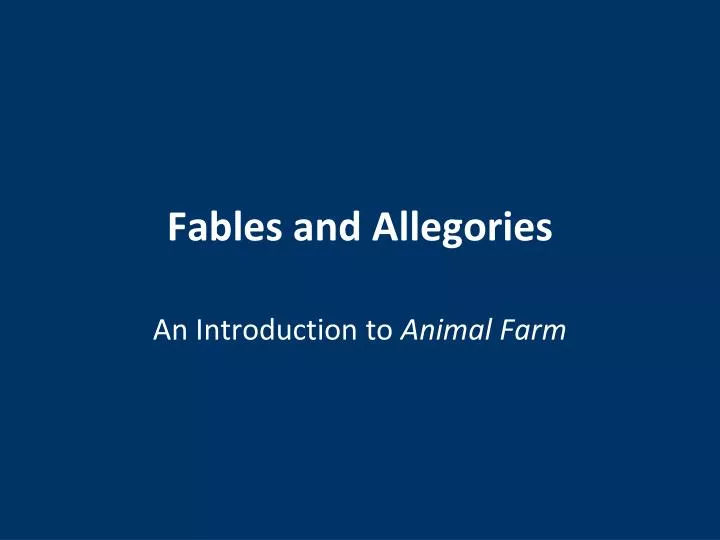 fables and allegories