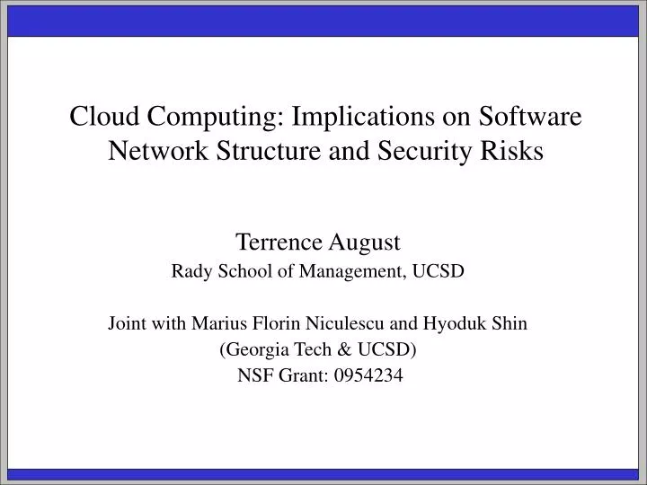 cloud computing implications on software network structure and security risks