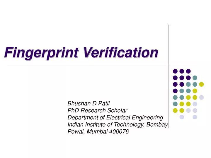 fingerprint verification