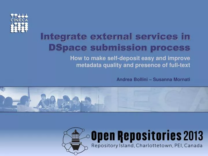 integrate external services in dspace submission process