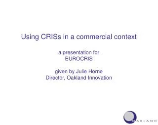 Using CRISs in a commercial context