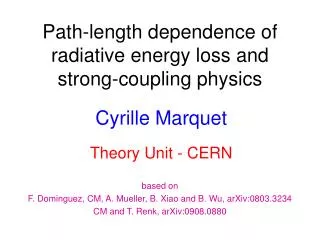 Path-length dependence of radiative energy loss and strong-coupling physics