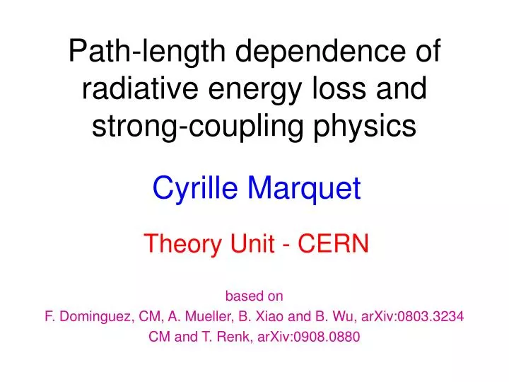 path length dependence of radiative energy loss and strong coupling physics