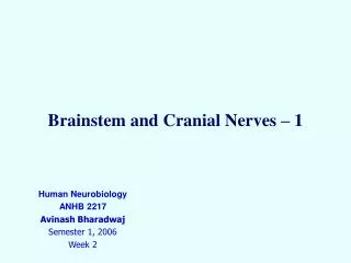Brainstem and Cranial Nerves – 1