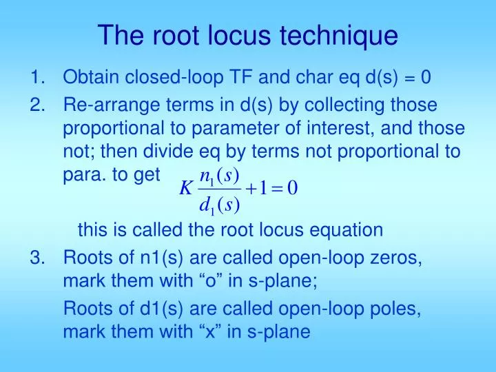 the root locus technique