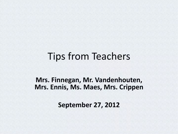 tips from teachers