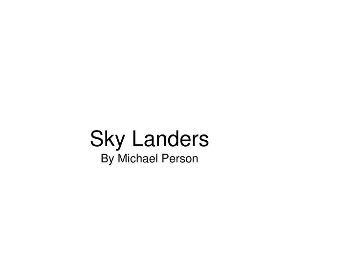 sky landers by michael person
