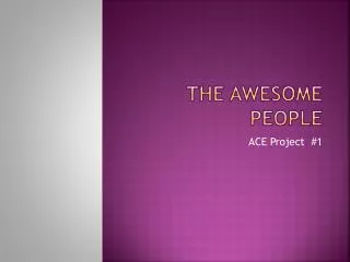 The Awesome people