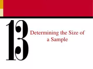 Determining the Size of a Sample