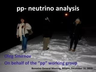 pp- neutrino analysis