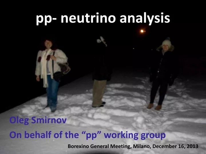 pp neutrino analysis