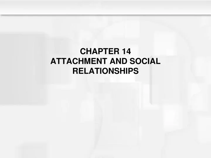 chapter 14 attachment and social relationships
