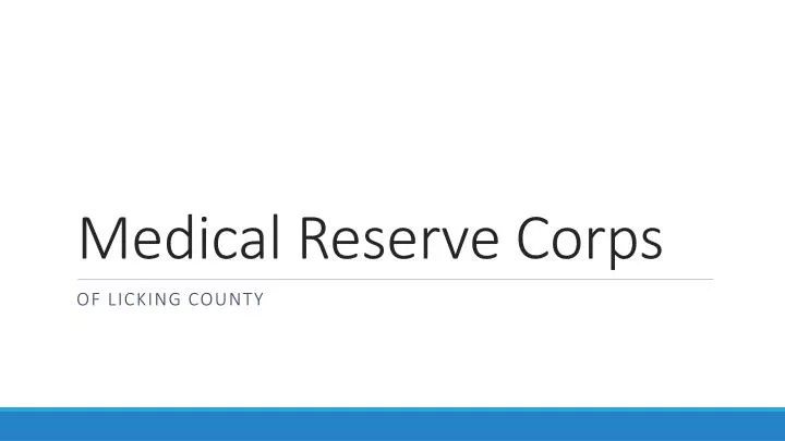 medical reserve corps
