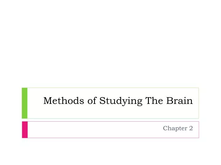 methods of studying the brain