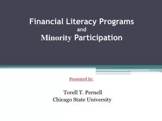 Financial Literacy Programs and Minority Participation