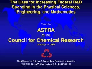 The Alliance for Science &amp; Technology Research in America
