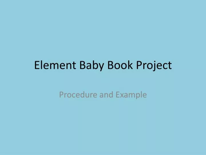 element baby book project