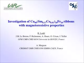 Investigation of Cu 80 (Sm 0.17 Co 0.83 ) 10 Fe 10 ribbons with magnetoresistive properties