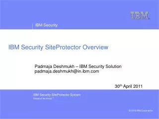 IBM Security SiteProtector Overview
