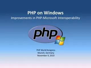 PHP on Windows Improvements in PHP-Microsoft Interoperability