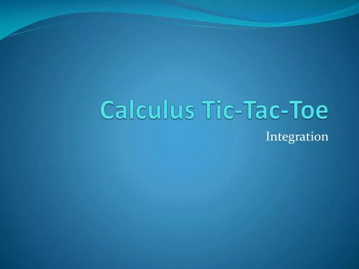 calculus tic tac toe