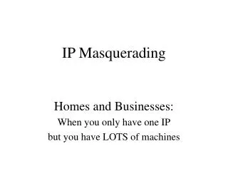 IP Masquerading