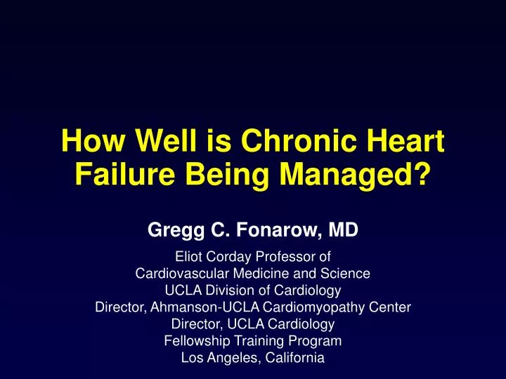 how well is chronic heart failure being managed