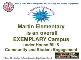 BISD is rated overall Recognized for Community and Student Engagement*