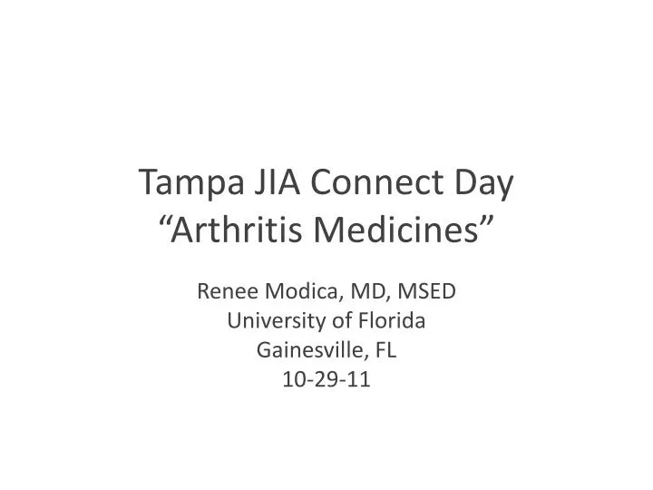 tampa jia connect day arthritis medicines