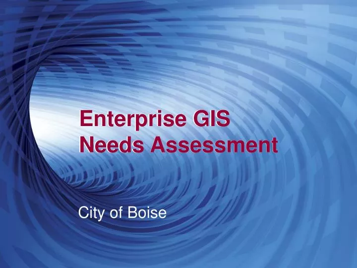enterprise gis needs assessment