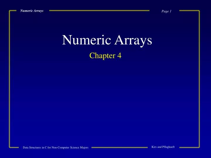 numeric arrays