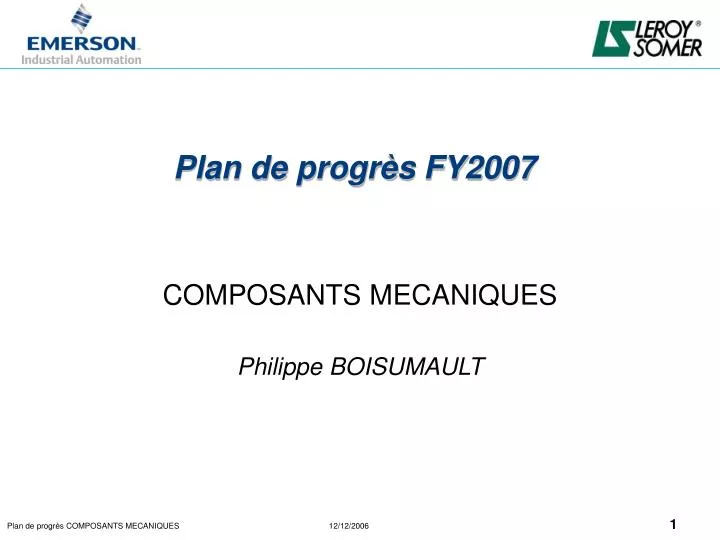 plan de progr s fy2007