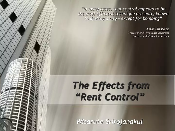 the effects from rent control
