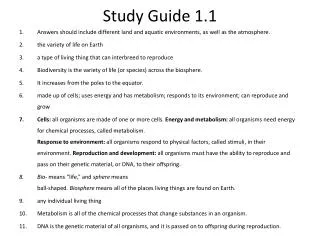 Study Guide 1.1