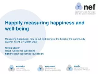 Happily measuring happiness and well-being