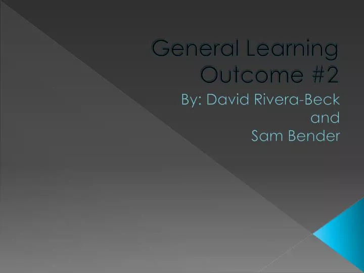 general learning outcome 2