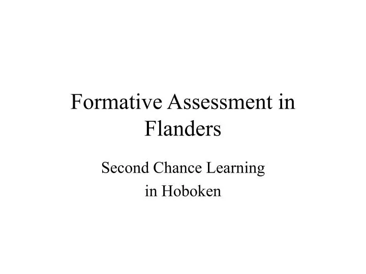 formative assessment in flanders