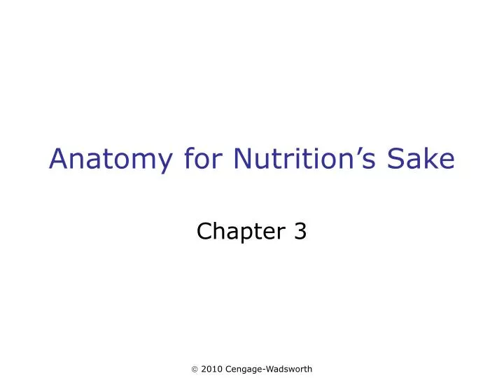 anatomy for nutrition s sake