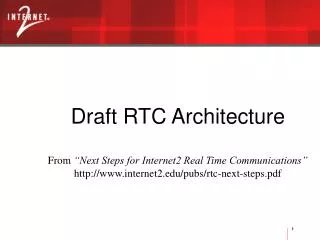 Draft RTC Architecture