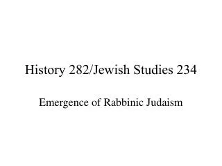 History 282/Jewish Studies 234