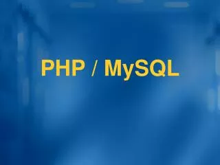 PHP / MySQL