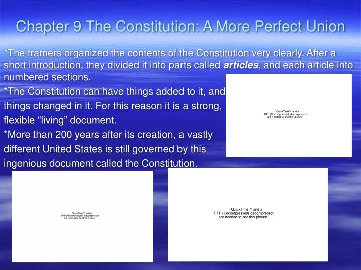 chapter 9 the constitution a more perfect union